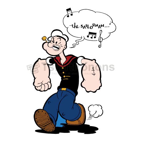 Popeye the Sailor Man T-shirts Iron On Transfers N4148